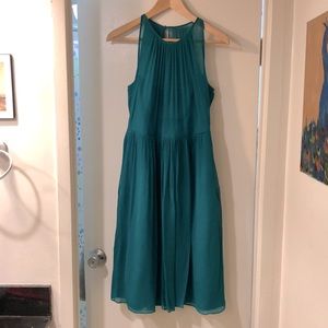 J. Crew silk chiffon “Megan” dress, teal, size 8